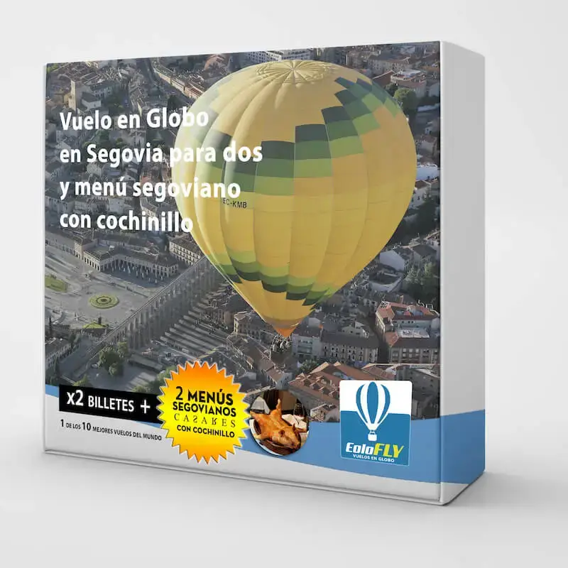 Caja Regalo Vuelo en globo y cochinillo para 2 en Segovia